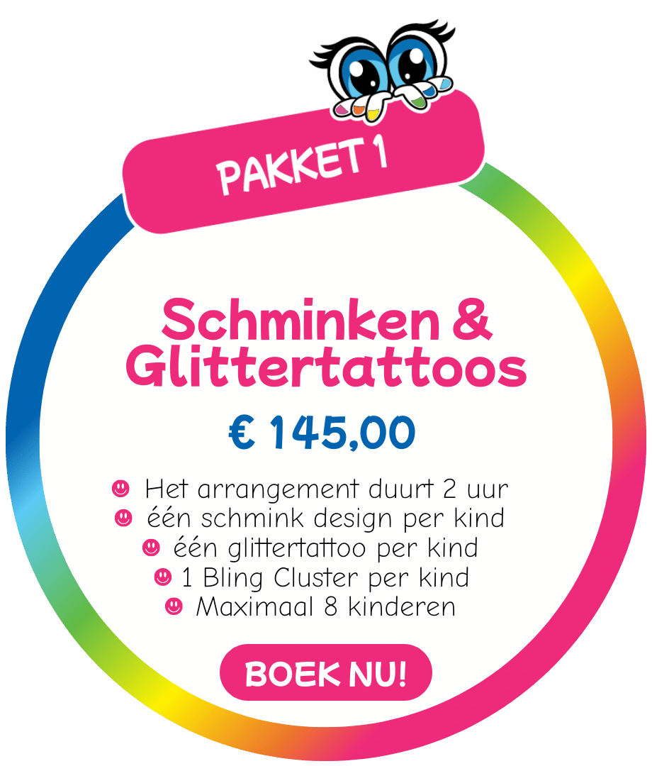 Schminkkoppies-Pakket-1- Schminken-en-Glittertatoos-blingcluster