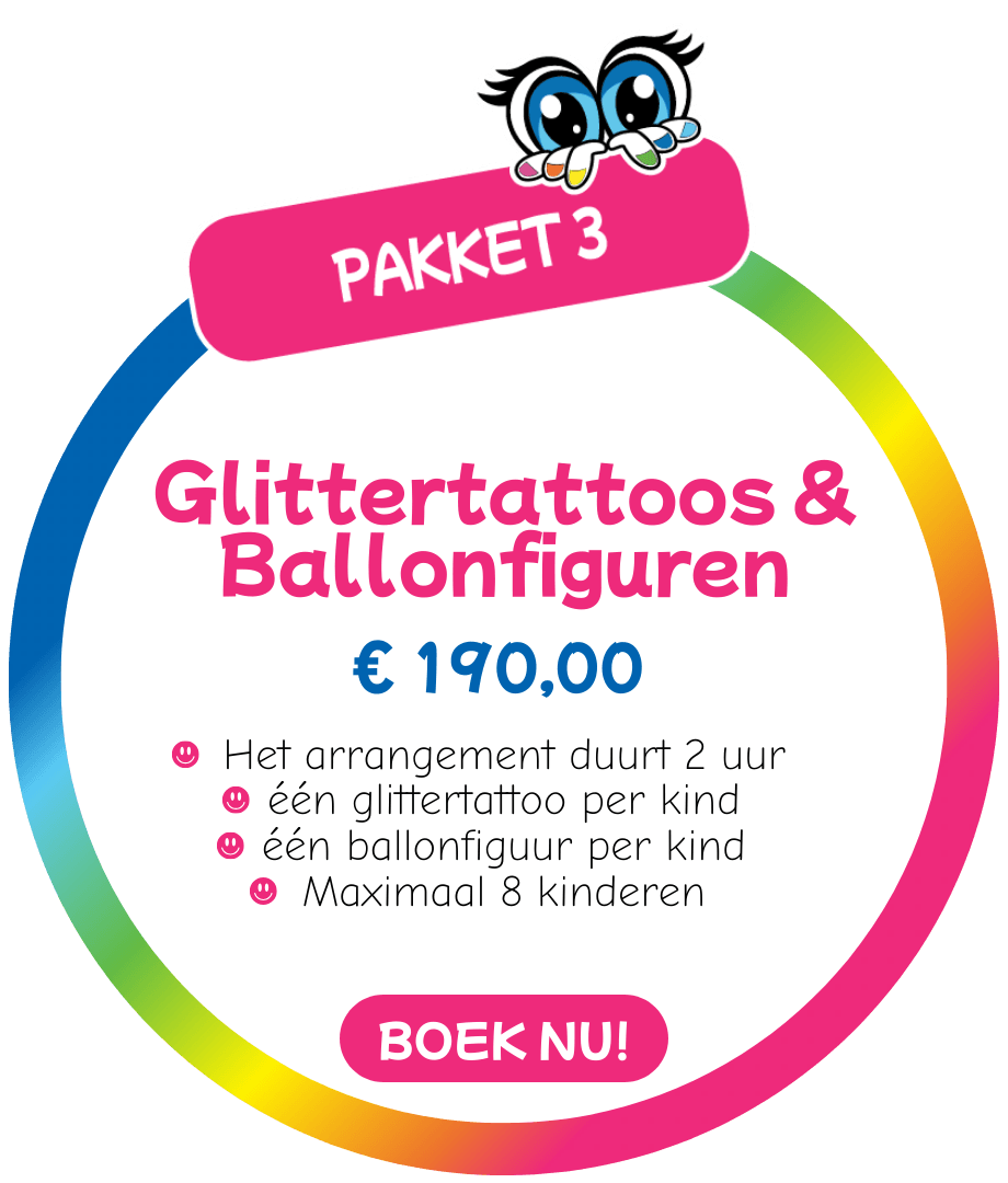 Schminkkoppies- Pakket-3-Glittertattoos-en-Ballonfiguren-1