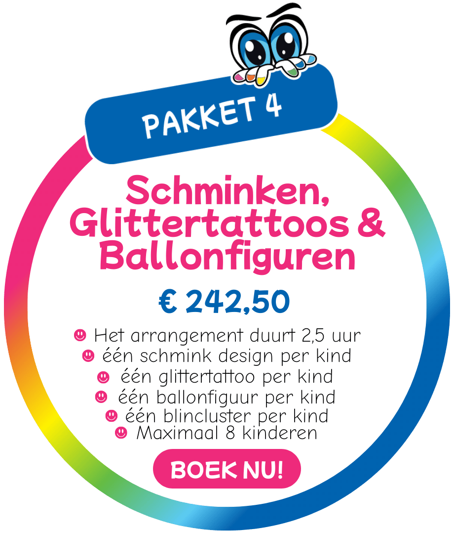 Schminkkoppies- Pakket-4-Schminken-Glittertattoos-en-Ballonfiguren-blingcluster